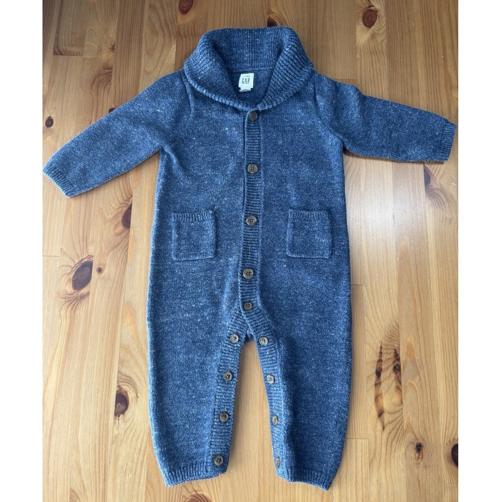 Baby GAP Sweater Button Up Coverall‎ Size 6-12M